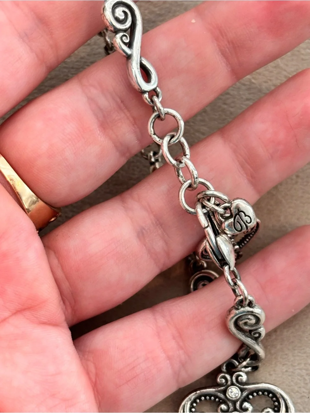 Brighton Palazzo Silver Heart Crystal Bracelet